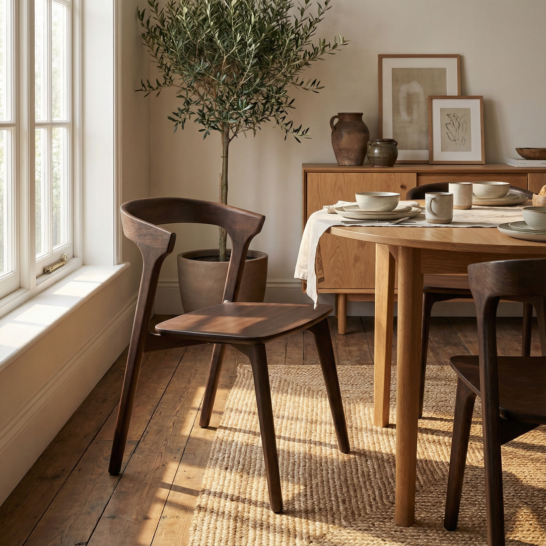 Arc Line Solid Wood Dining Chair