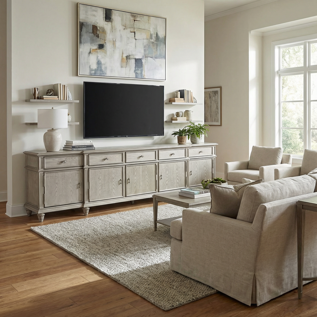 Regency Oak Sideboard Cabinet