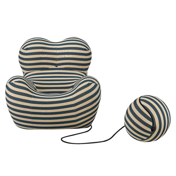 Wave Stripes Lounge Chair with Ottoman
