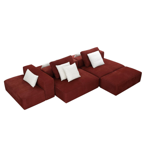 Crimson Luxe Modular Sofa